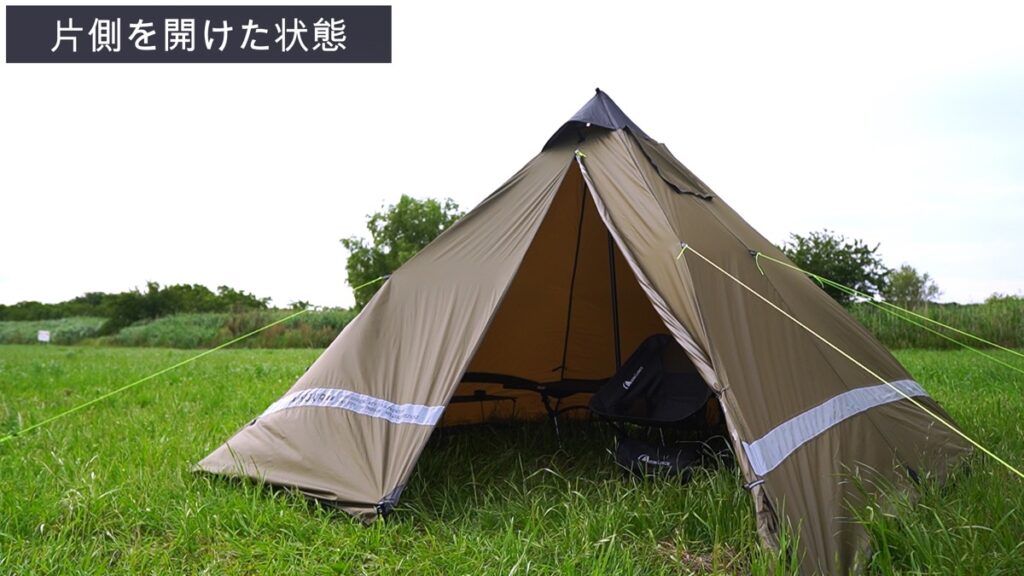 ソロキャンプに丁度良いサイズで薪ストーブも使えるテント_YOKA Tipi_4 